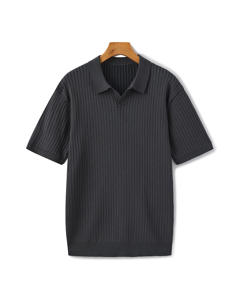 Elegantes Poloshirt mit feiner Rippstruktur 10