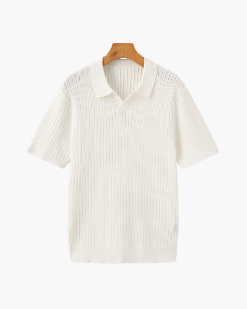 Elegantes Poloshirt mit feiner Rippstruktur 11