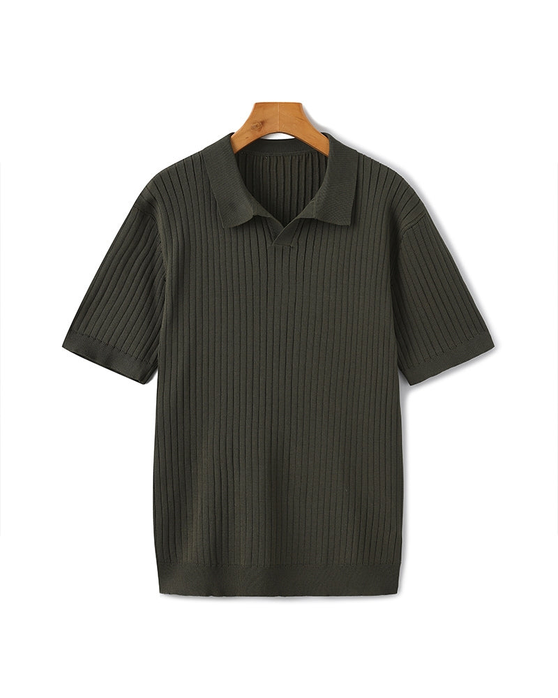 Elegantes Poloshirt mit feiner Rippstruktur 12