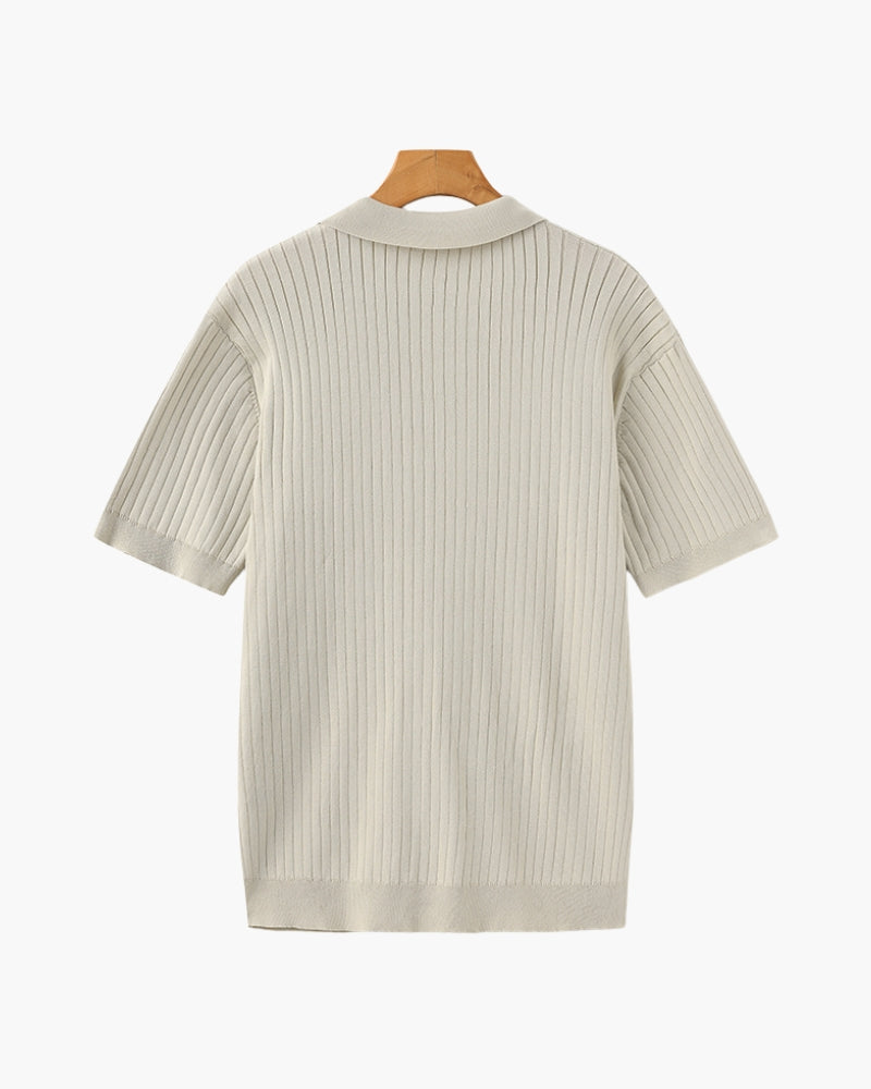 Elegantes Poloshirt mit feiner Rippstruktur 2