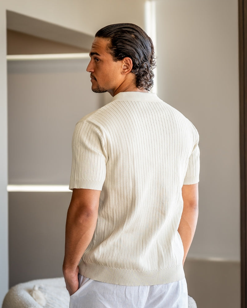 Elegantes Poloshirt mit feiner Rippstruktur 3