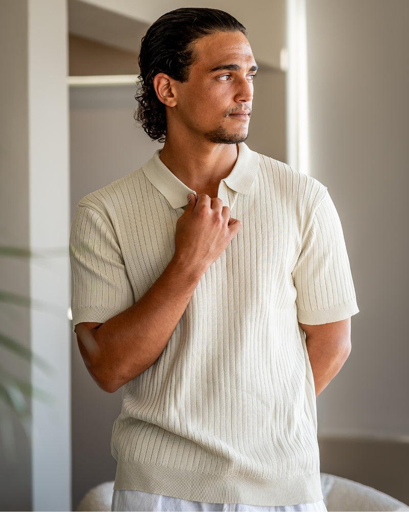 Elegantes Poloshirt mit feiner Rippstruktur 5