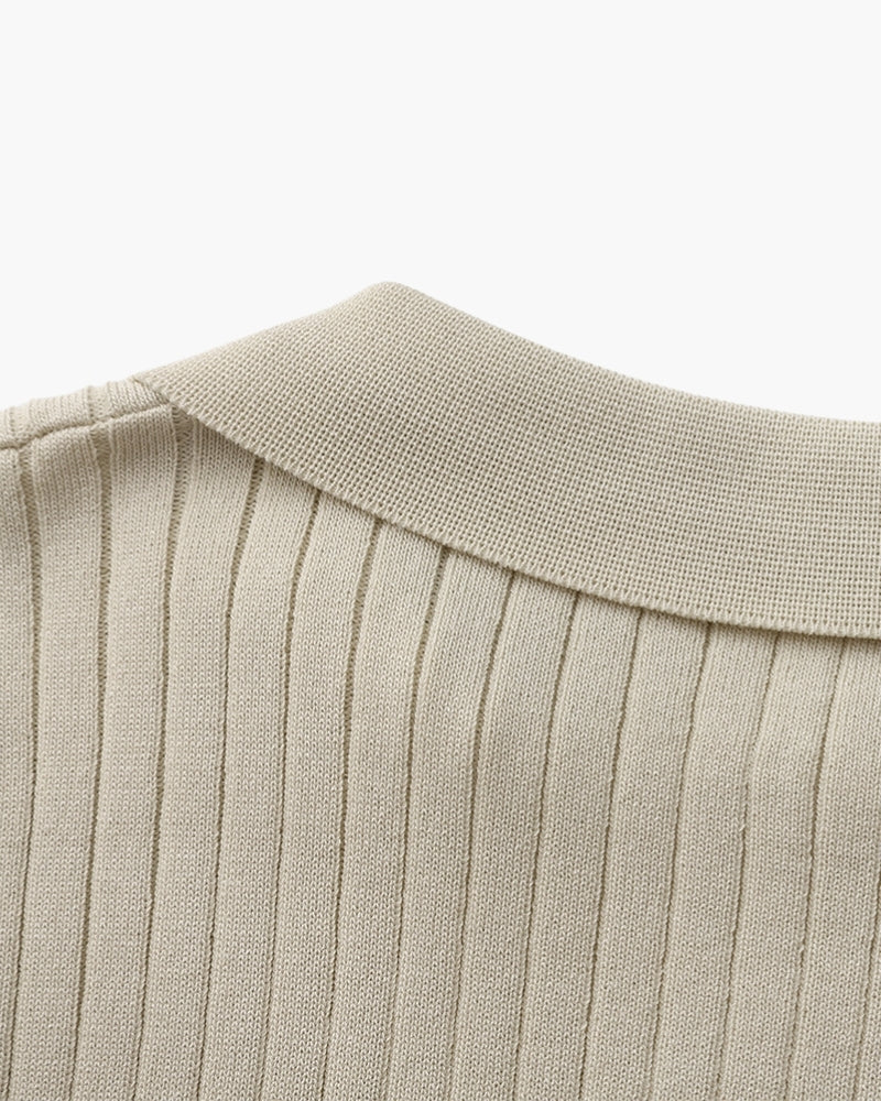 Elegantes Poloshirt mit feiner Rippstruktur 6