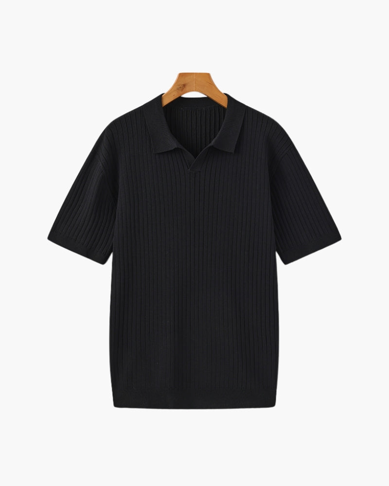 Elegantes Poloshirt mit feiner Rippstruktur 8