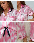 Elegantes Pyjama Set mit Gestreiftem Design 4