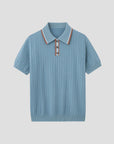 Elegantes Strickpolo Herren mit feiner Struktur 0