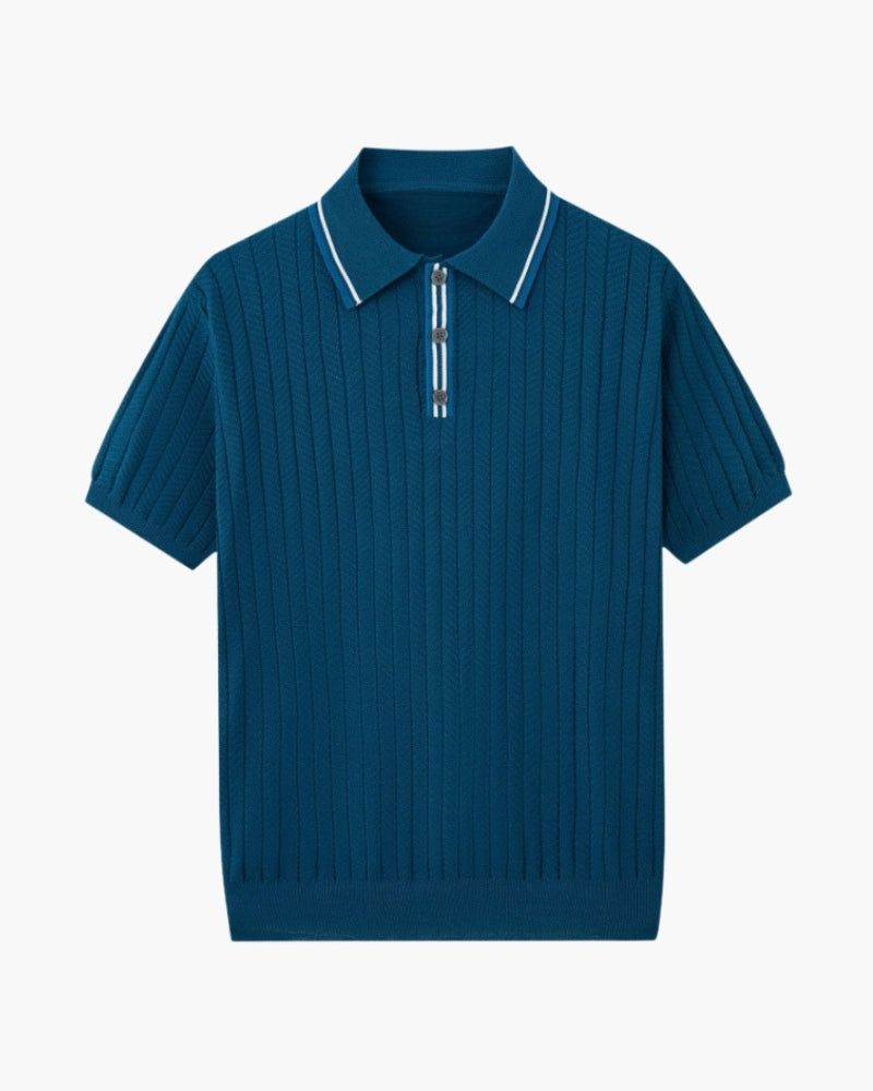 Elegantes Strickpolo Herren mit feiner Struktur 3