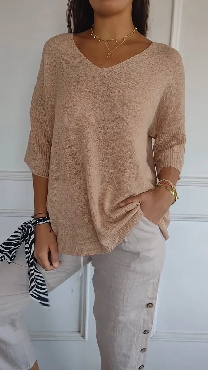 Elegantes V-Ausschnitt Stricktop für Damen – Vielseitig und Stilvoll 3