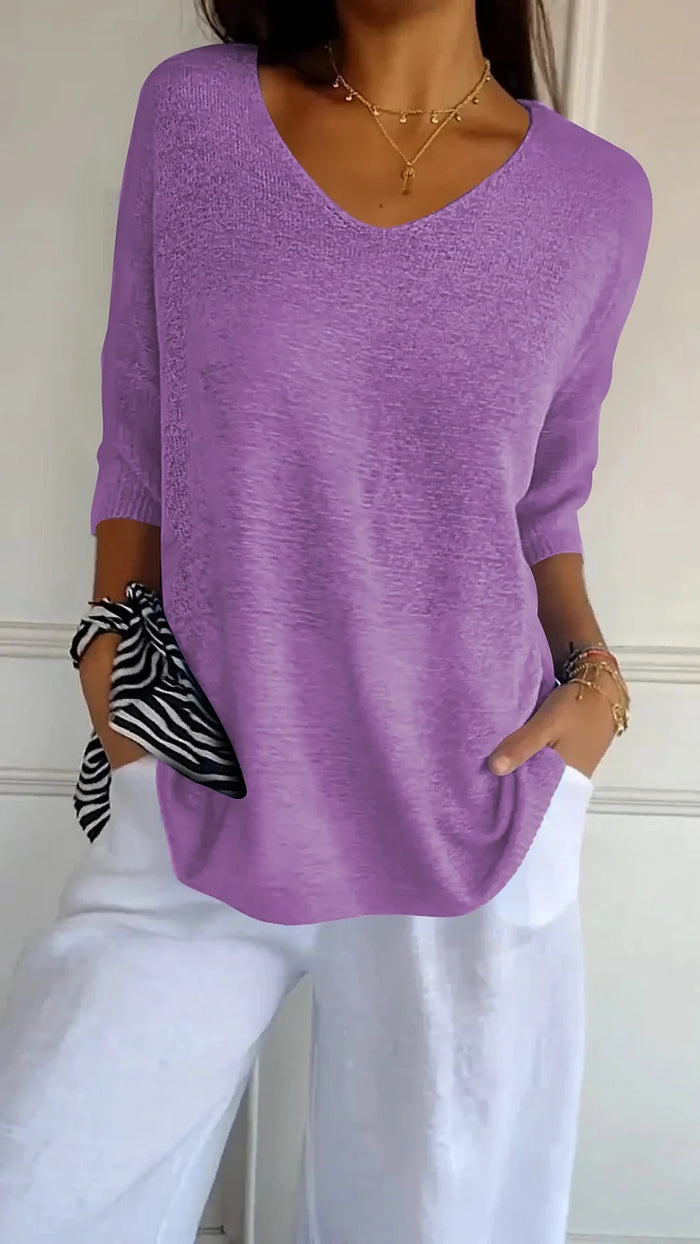 Elegantes V-Ausschnitt Stricktop für Damen – Vielseitig und Stilvoll 5