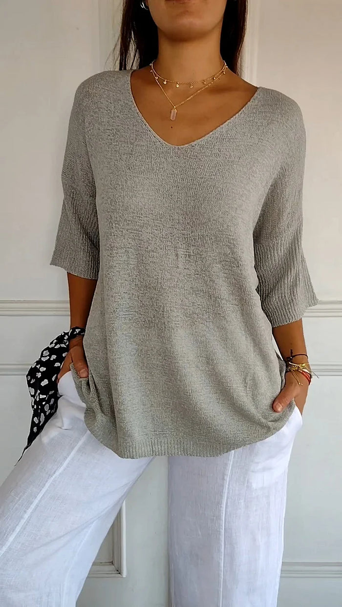 Elegantes V-Ausschnitt Stricktop für Damen – Vielseitig und Stilvoll 8