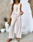 Elegantes Damen Twin Set mit ärmellosem Top und gerader Hose für besondere Anlässe 5