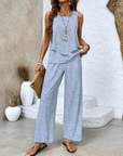 Elegantes Damen Twin Set mit ärmellosem Top und gerader Hose für besondere Anlässe 6