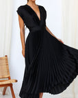 Elegantes V-Ausschnitt Kleid mit Rückenbindung – Fließender Stoff für jede Gelegenheit 5