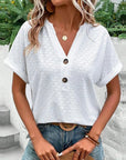 Elegantes V-Ausschnitt Top für Damen – Kurzärmlig, Bequeme Passform, Vielseitig Kombinierbar 4