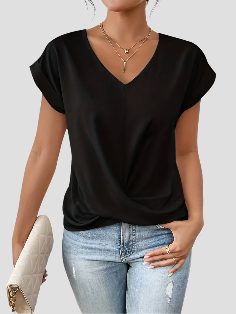 Elegantes V-Ausschnitt Top aus atmungsaktivem Material für festliche Anlässe 1