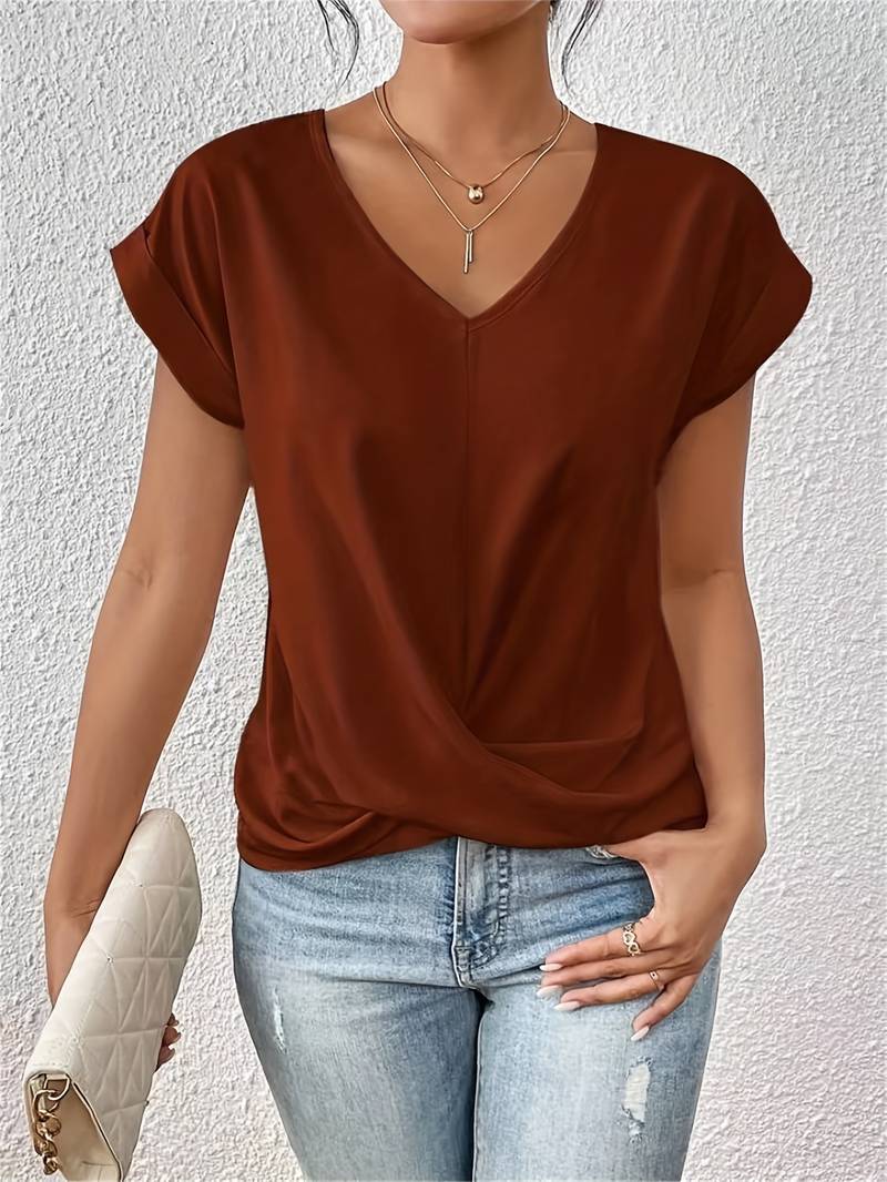 Elegantes V-Ausschnitt Top aus atmungsaktivem Material für festliche Anlässe 2