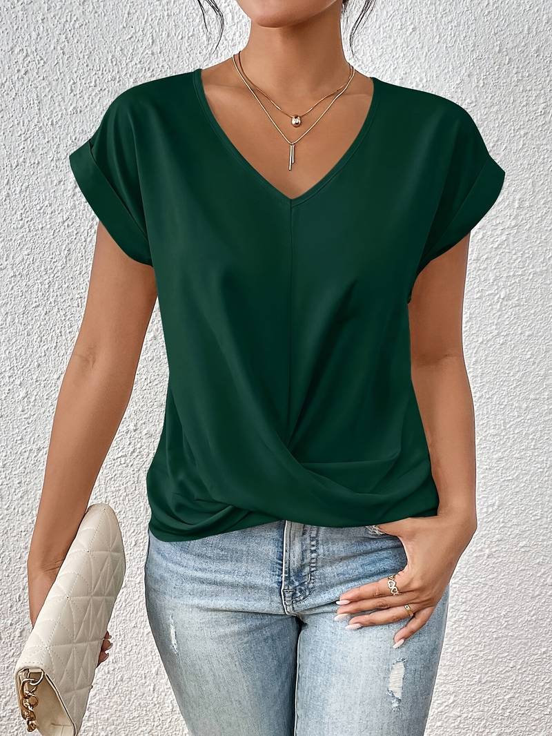 Elegantes V-Ausschnitt Top aus atmungsaktivem Material für festliche Anlässe 6