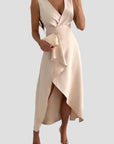 Elegantes Wickelmaxikleid mit asymmetrischem Saum 0