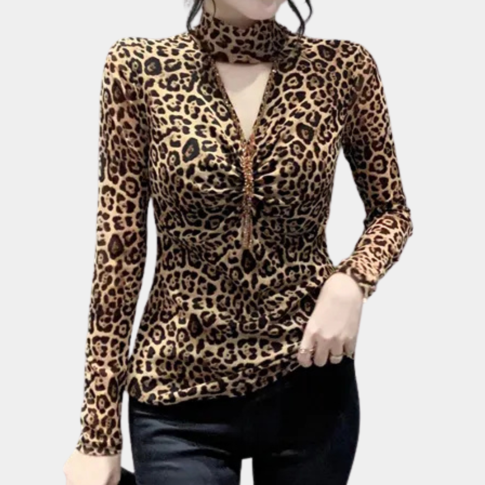Elegantes Zomertop mit Luipaardprint für Stilbewusste 0