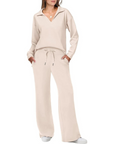 Elegantes Zweiteiliges Set mit V-Ausschnitt und Lockeren Hosen für Komfort und Stil 6
