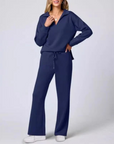 Elegantes Zweiteiliges Set mit V-Ausschnitt und Lockeren Hosen für Komfort und Stil 8