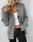 Entspannte Strickjacke mit Knopf für Komfort 0