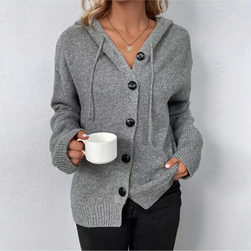 Entspannte Strickjacke mit Knopf für Komfort 2