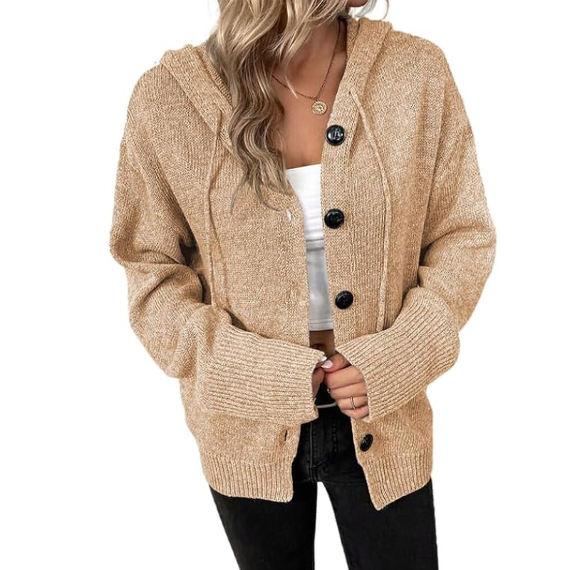 Entspannte Strickjacke mit Knopf für Komfort 5