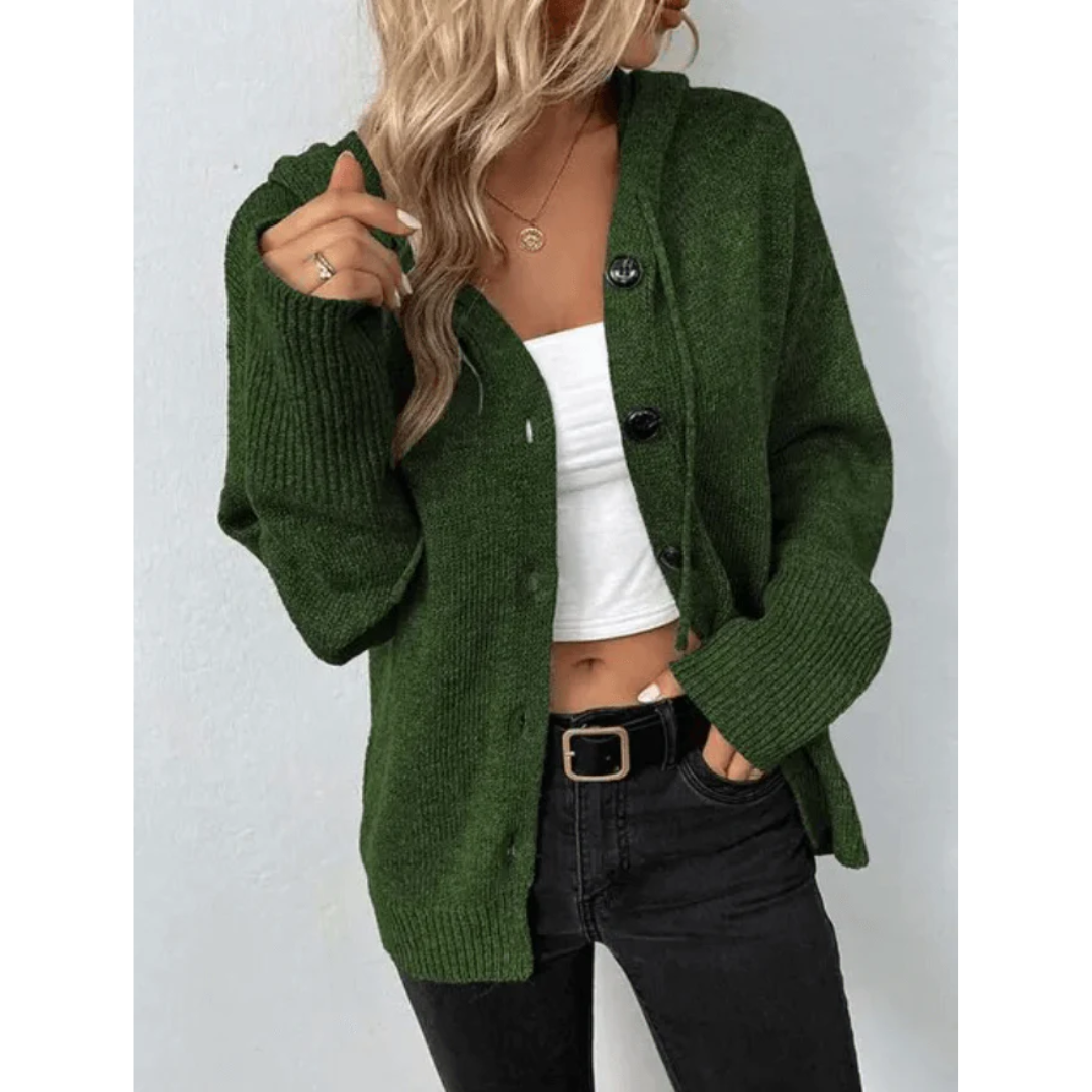 Entspannte Strickjacke mit Knopf für Komfort 7