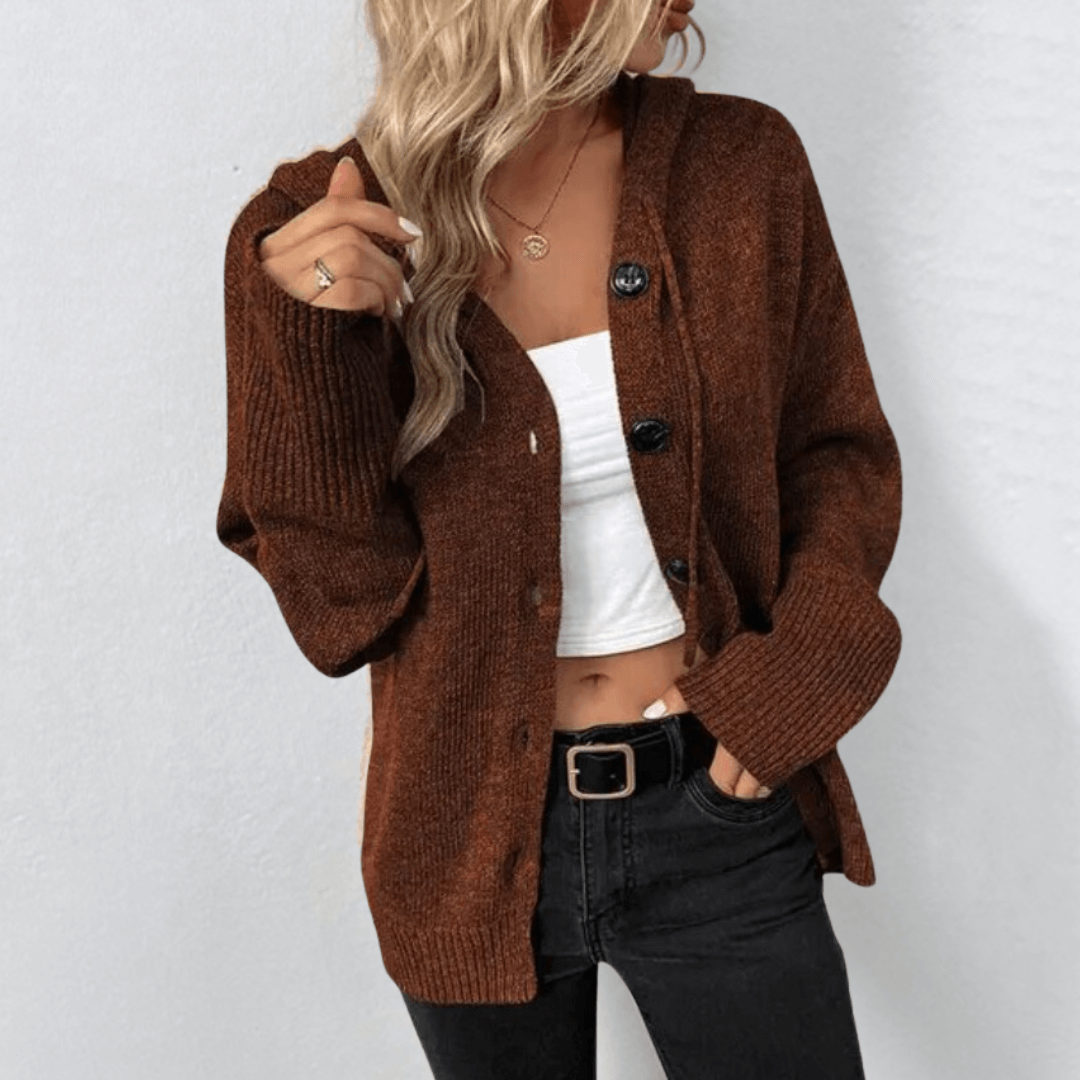 Entspannte Strickjacke mit Knopf für Komfort 8