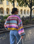 Farbenfrohe Strickjacke mit offenem Design für jeden Tag 0