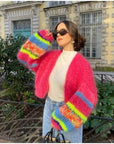 Farbenfrohe Strickjacke mit offenem Design für jeden Tag 1