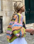 Farbenfrohe Strickjacke mit offenem Design für jeden Tag 3