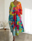 Farbenfrohes Sommerkleid aus weichem Leinen mit lebhaftem Print – Bequeme, schmeichelhafte Passform 4