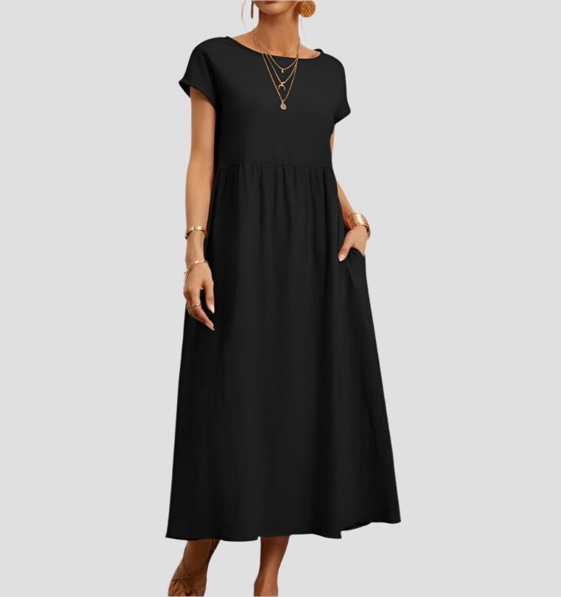 Fließendes Maxikleid für Damen aus leichtem Material – Elegantes Sommerkleid in Weiß für verschiedene Anlässe 1