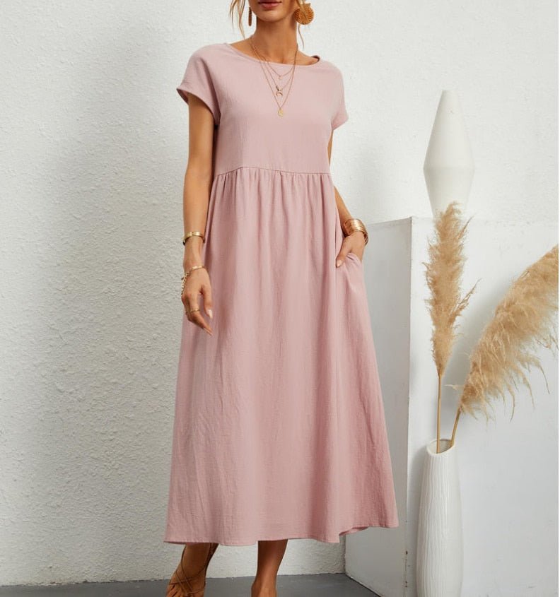 Fließendes Maxikleid für Damen aus leichtem Material – Elegantes Sommerkleid in Weiß für verschiedene Anlässe 5