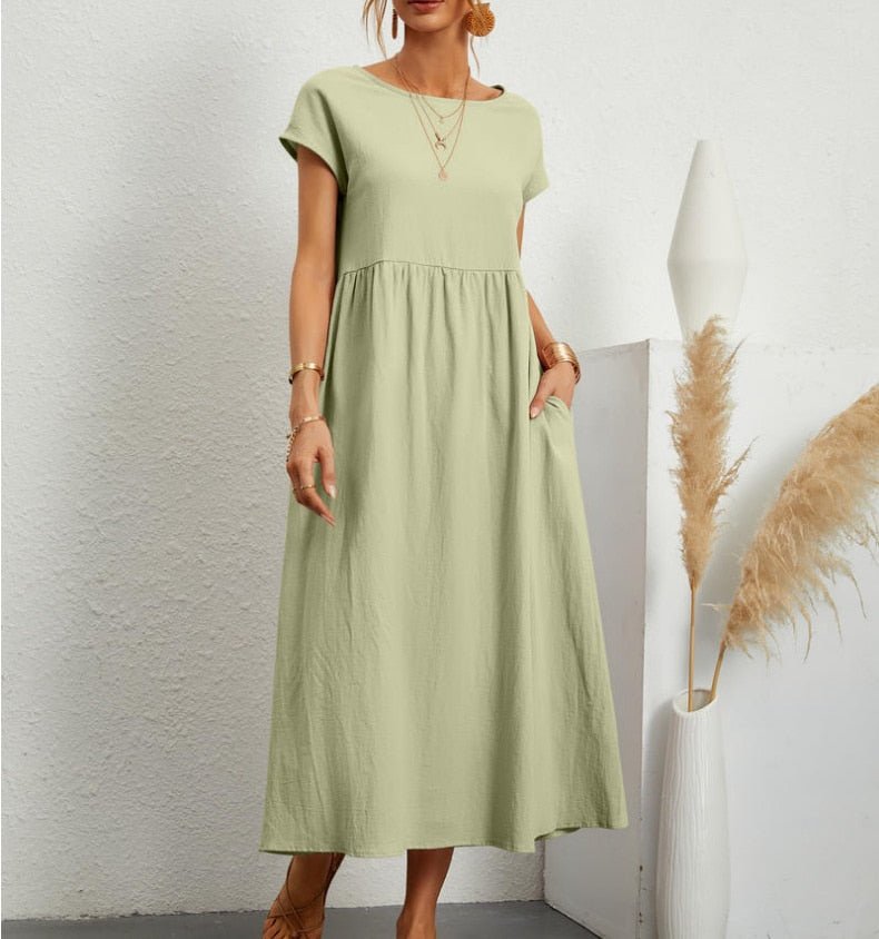 Fließendes Maxikleid für Damen aus leichtem Material – Elegantes Sommerkleid in Weiß für verschiedene Anlässe 8