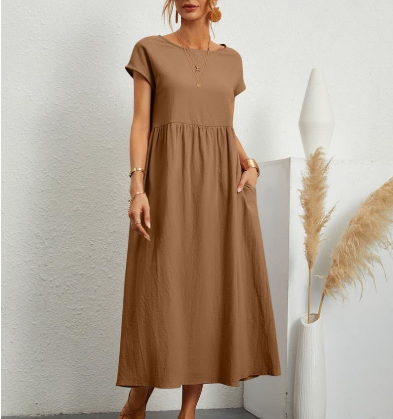 Fließendes Maxikleid für Damen aus leichtem Material – Elegantes Sommerkleid in Weiß für verschiedene Anlässe 9