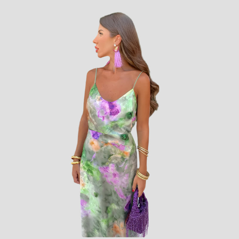 Fließendes Maxikleid mit Halo-Design für Sommernächte 0