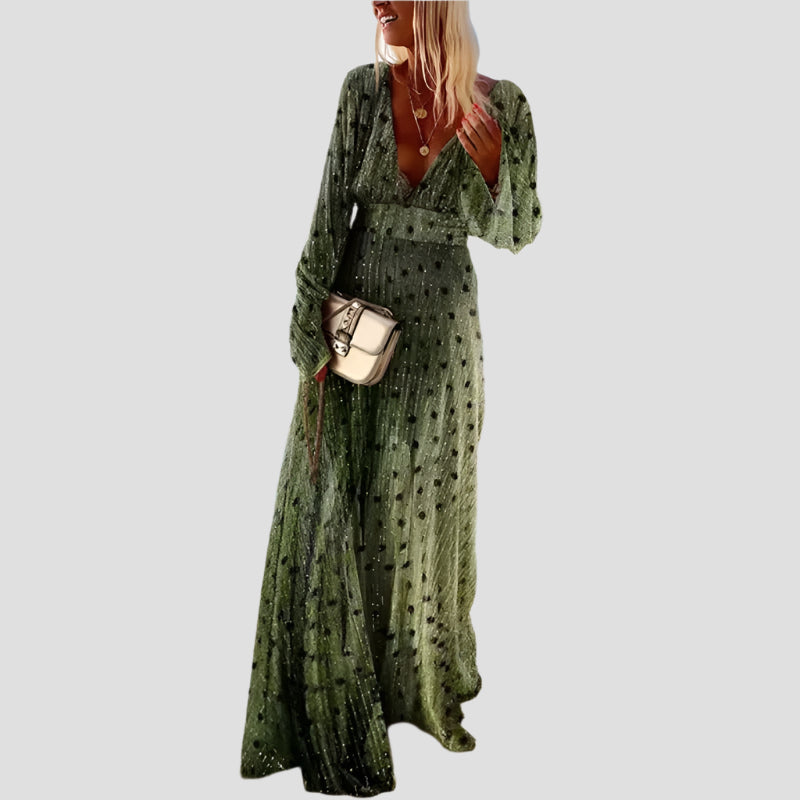 Fließendes Maxikleid mit V-Ausschnitt für Sommernächte 0