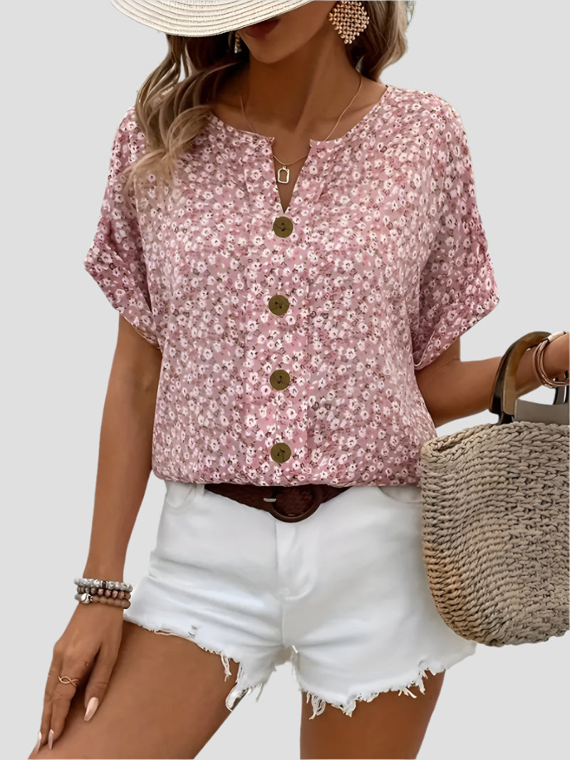 Florale Damenbluse mit Lässigem Schnitt 0
