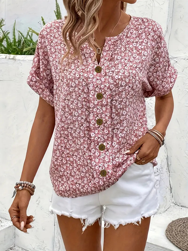 Florale Damenbluse mit Lässigem Schnitt 1