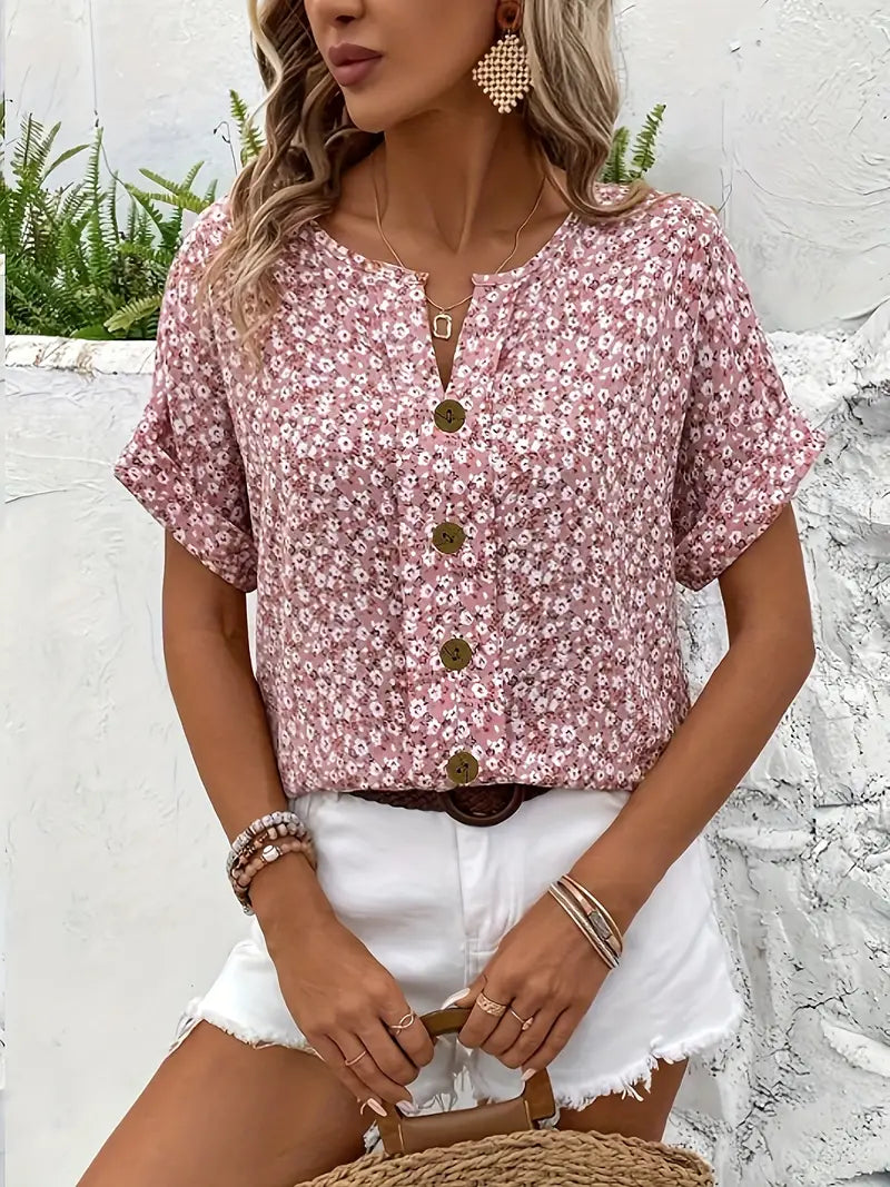 Florale Damenbluse mit Lässigem Schnitt 3