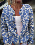 Florale Strickjacke mit elegantem Schnitt 0