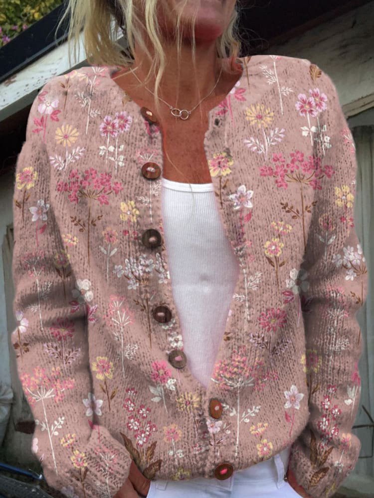 Florale Strickjacke mit elegantem Schnitt 2