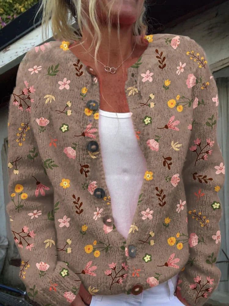 Florale Strickjacke mit elegantem Schnitt 3