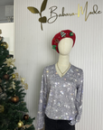 Funkelnde Damenbluse mit langen Ärmeln für festliche Anlässe – Elegantes Design 2