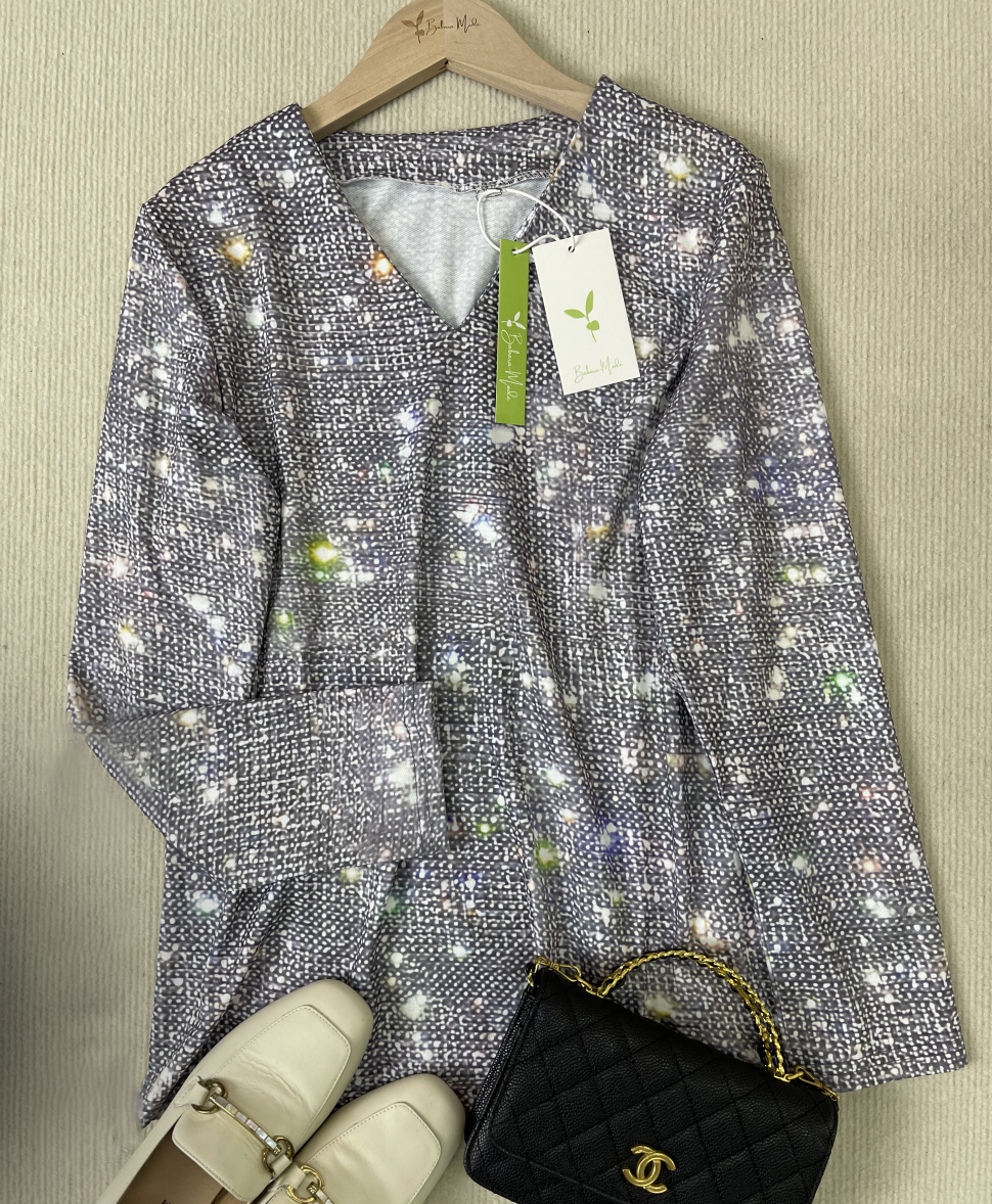 Funkelnde Damenbluse mit langen Ärmeln für festliche Anlässe – Elegantes Design 3