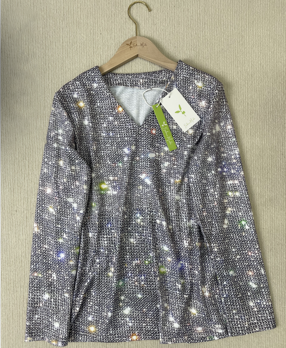 Funkelnde Damenbluse mit langen Ärmeln für festliche Anlässe – Elegantes Design 4