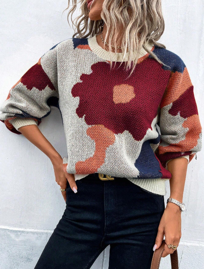 Gemusterter Damenpullover mit Modernem Schnitt 1